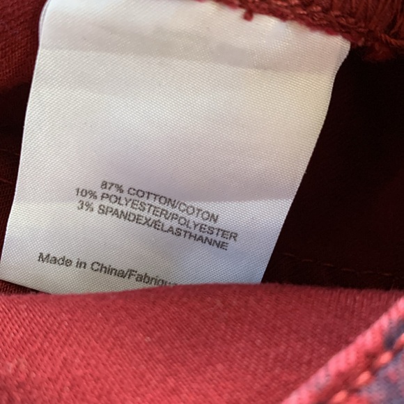 Tory Burch $225 Maroon Burgundy Red and Navy Denim - Picture 10 of 12